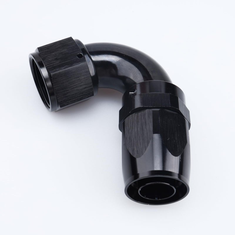 AC PERFORMANCE -10 AN 120 Degree Swivel One Piece Full Flow Hose End Fitting, Black Aluminum - Image 4